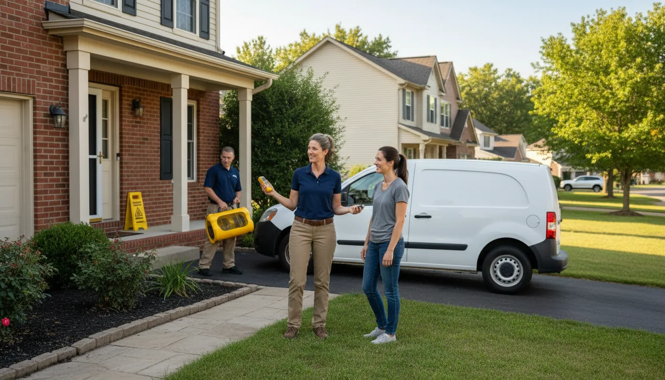 Residential water damage restoration in Bardolph, IL